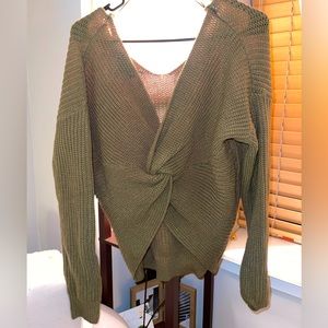 Love Tree Twisted Back Sweater